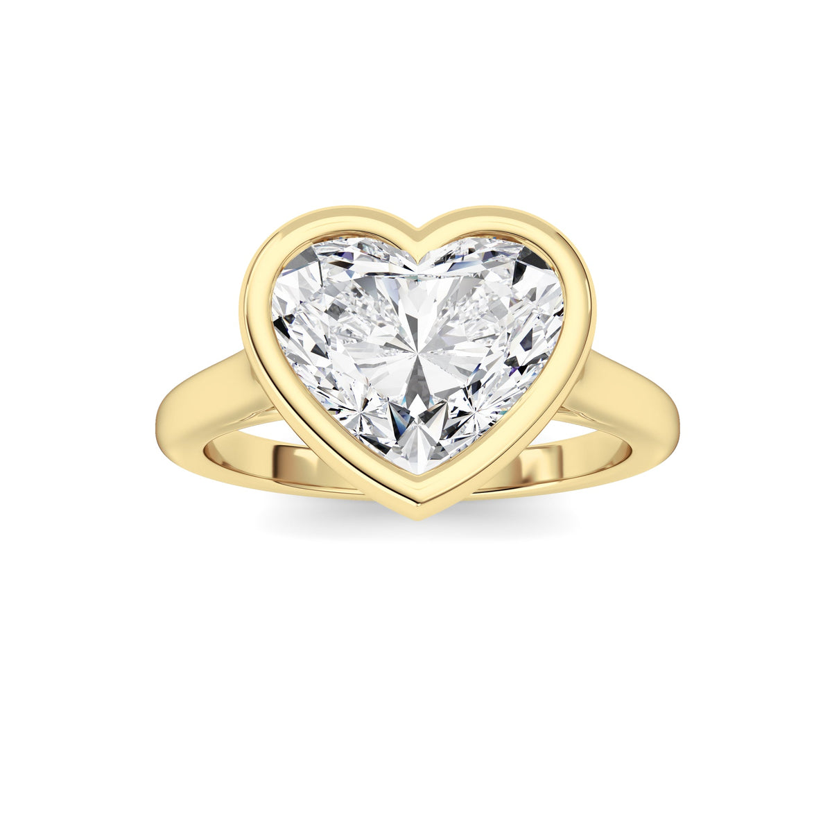 Heart Lab-Grown Diamond Bezel Ring 1 Stone