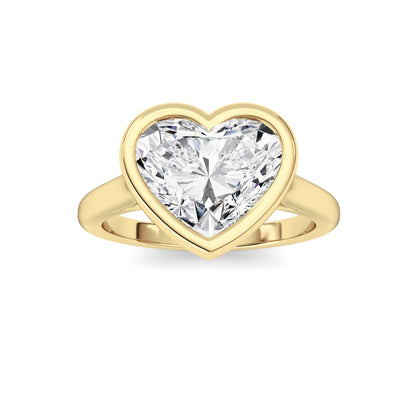 Heart Lab-Grown Diamond Bezel Ring 1 Stone