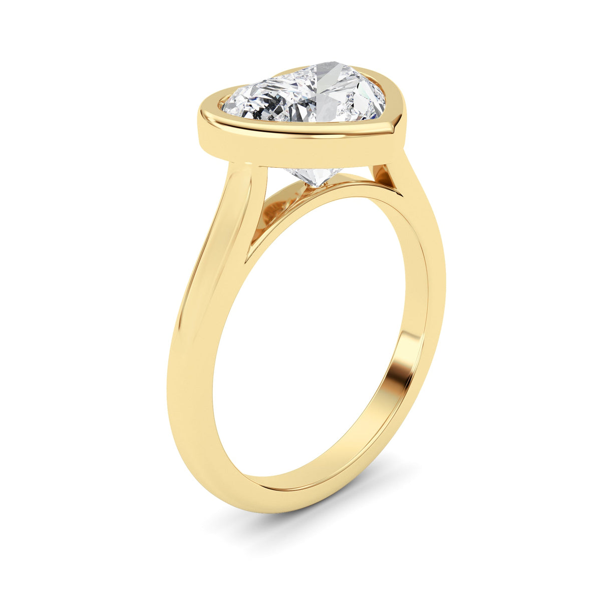 Heart Lab-Grown Diamond Bezel Ring 1 Stone