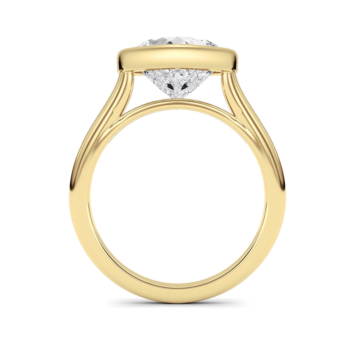 Heart Lab-Grown Diamond Bezel Ring 1 Stone