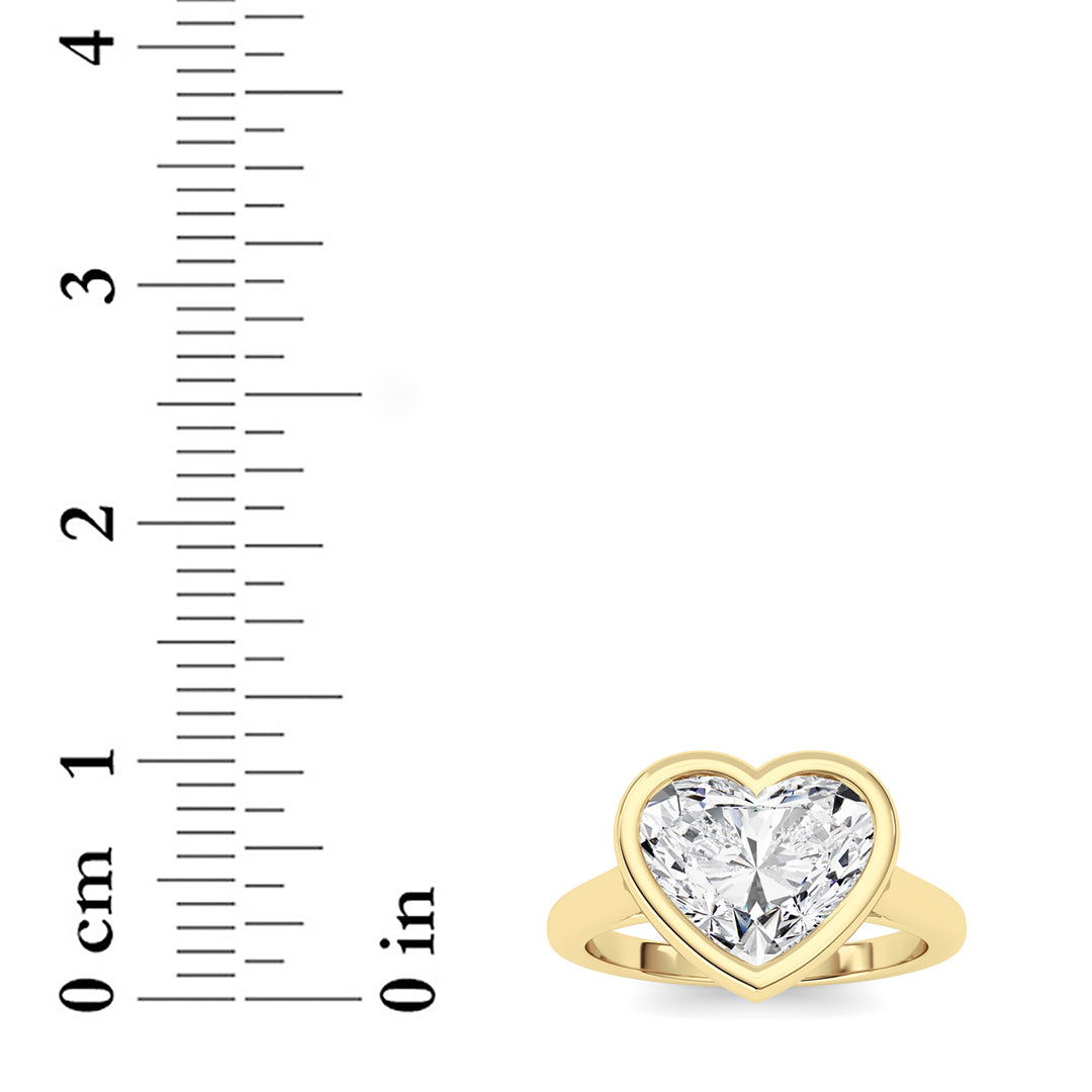 Heart Lab-Grown Diamond Bezel Ring 1 Stone