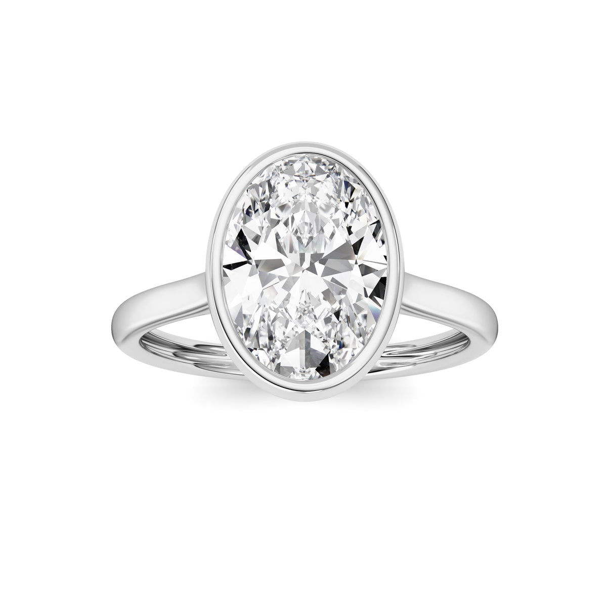 Oval Lab-Grown Diamond Bezel Ring 1 Stone
