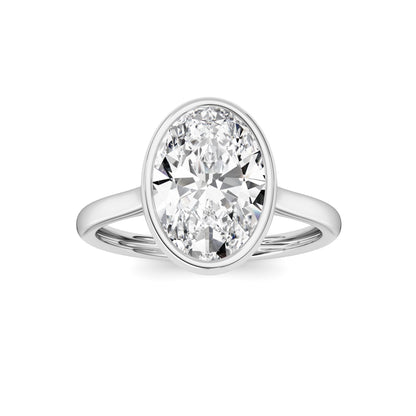Oval Lab-Grown Diamond Bezel Ring 1 Stone
