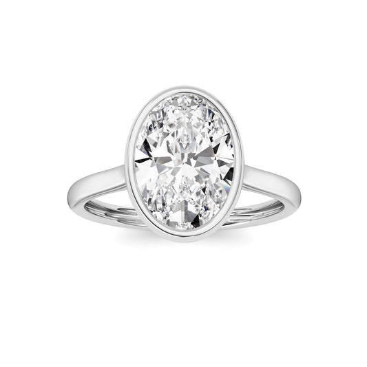 Oval Lab-Grown Diamond Bezel Ring 1 Stone
