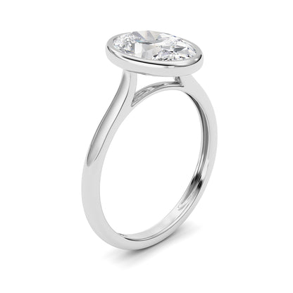 Oval Lab-Grown Diamond Bezel Ring 1 Stone