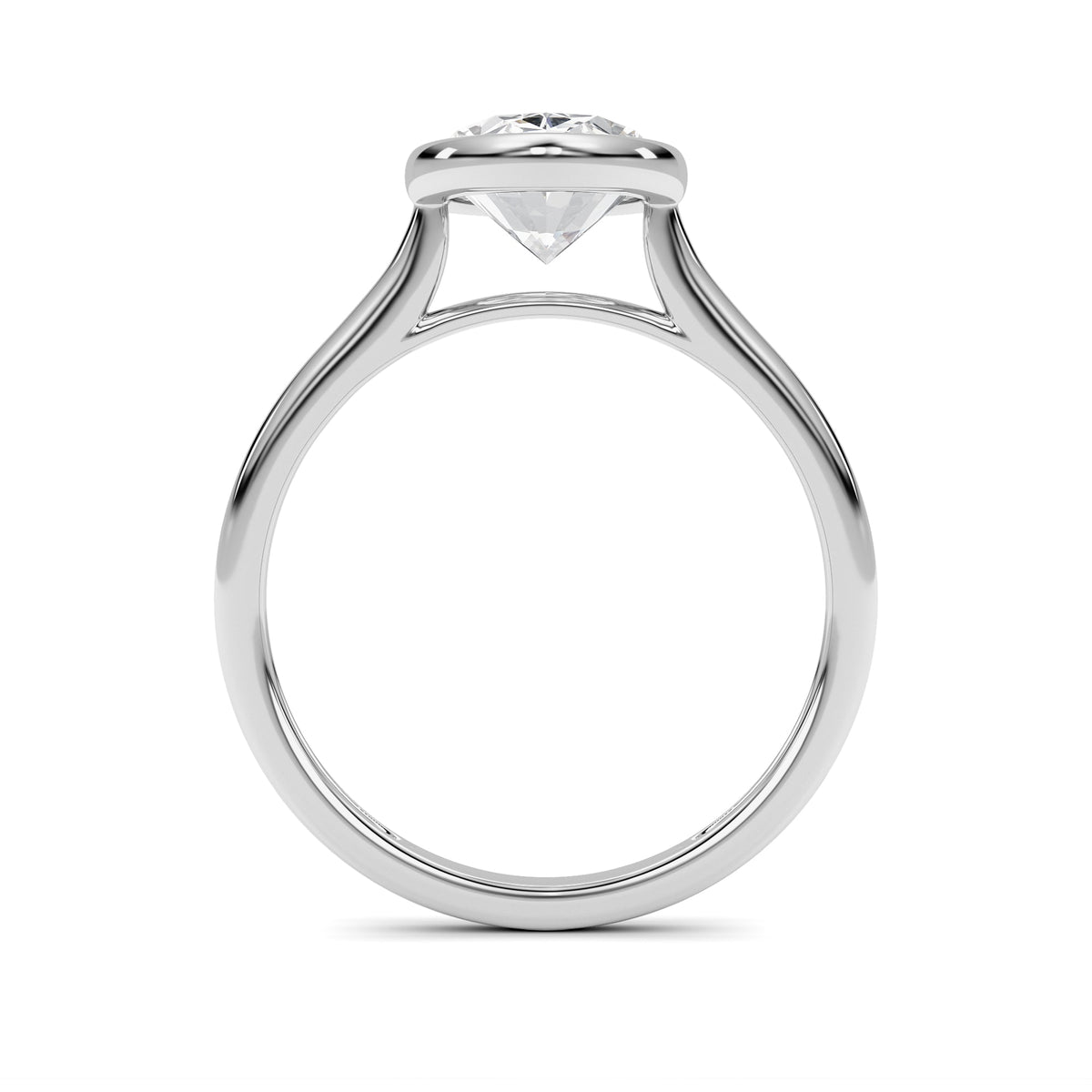 Oval Lab-Grown Diamond Bezel Ring 1 Stone