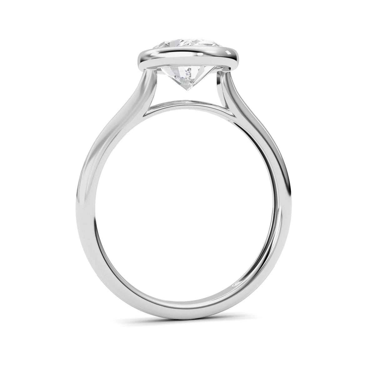 Oval Lab-Grown Diamond Bezel Ring 1 Stone