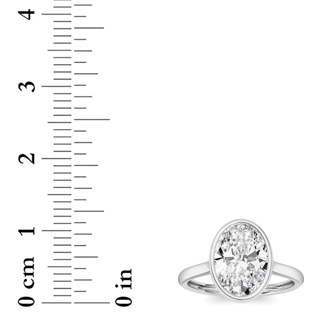 Oval Lab-Grown Diamond Bezel Ring 1 Stone