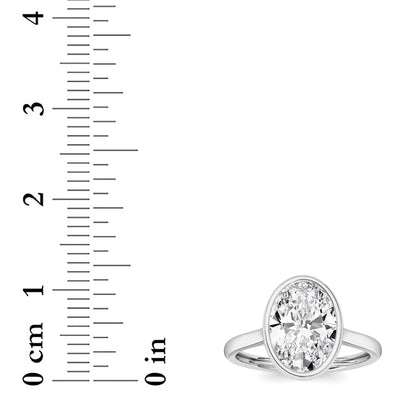 Oval Lab-Grown Diamond Bezel Ring 1 Stone