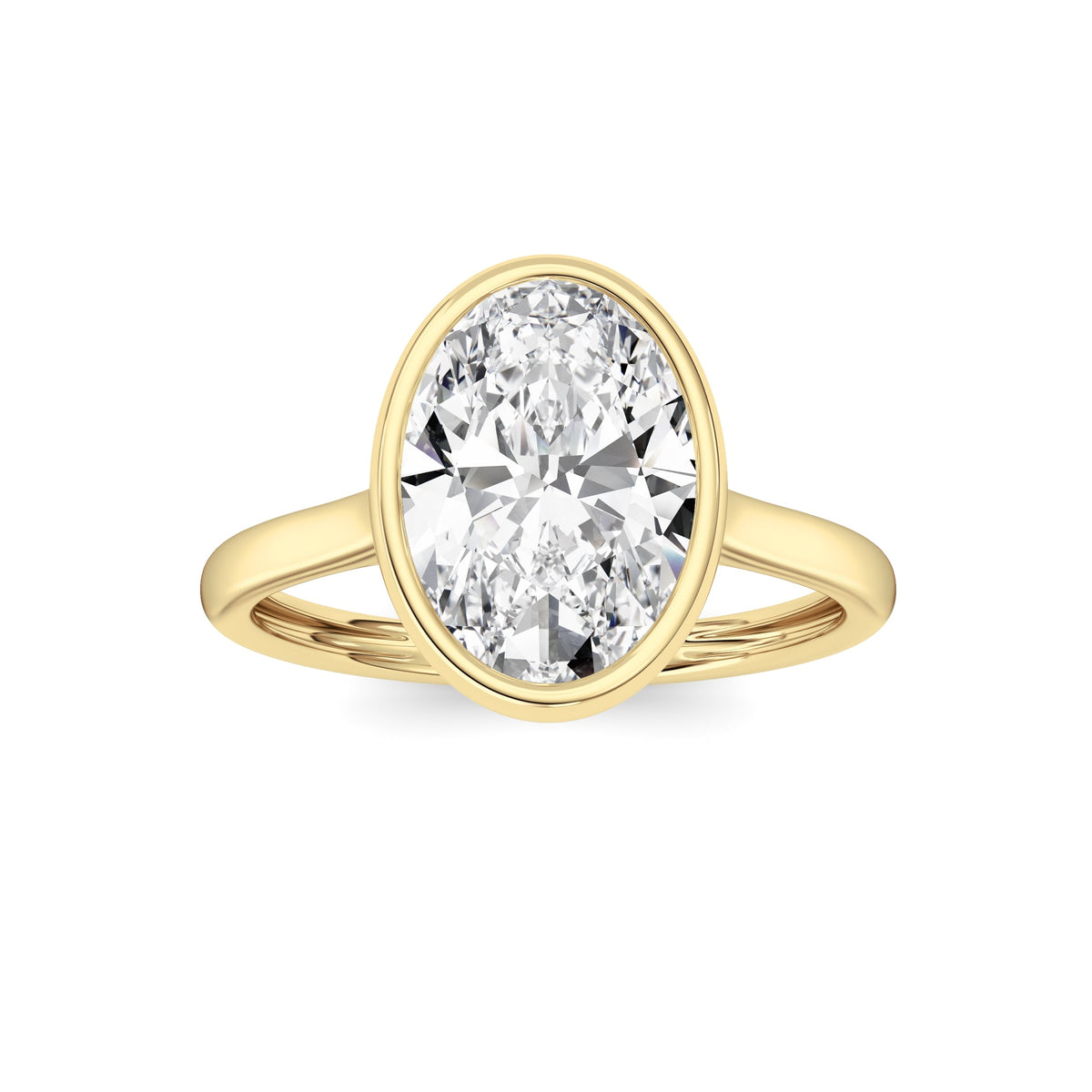 Oval Lab-Grown Diamond Bezel Ring 1 Stone