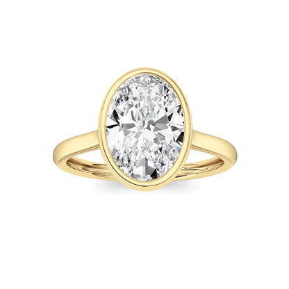 Oval Lab-Grown Diamond Bezel Ring 1 Stone
