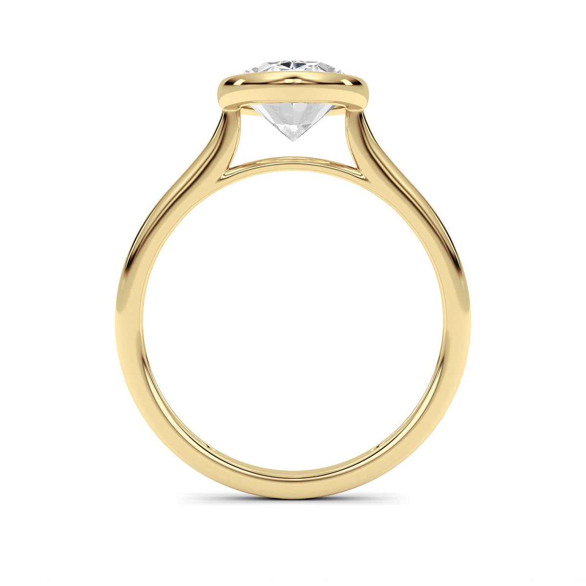 Oval Lab-Grown Diamond Bezel Ring 1 Stone