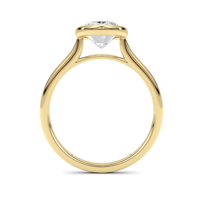 Oval Lab-Grown Diamond Bezel Ring 1 Stone