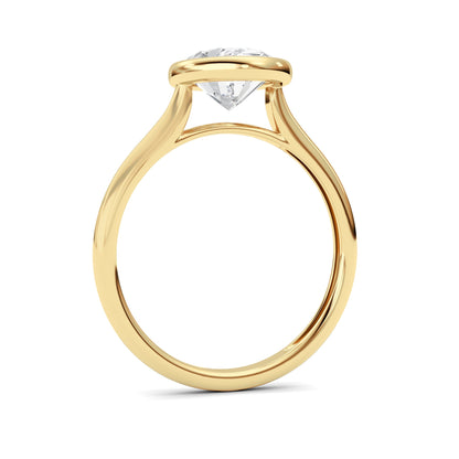 Oval Lab-Grown Diamond Bezel Ring 1 Stone