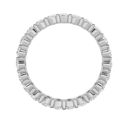 2.1CTW Oval Lab-Grown Diamond Split Prong Eternity Ring 21 Stones