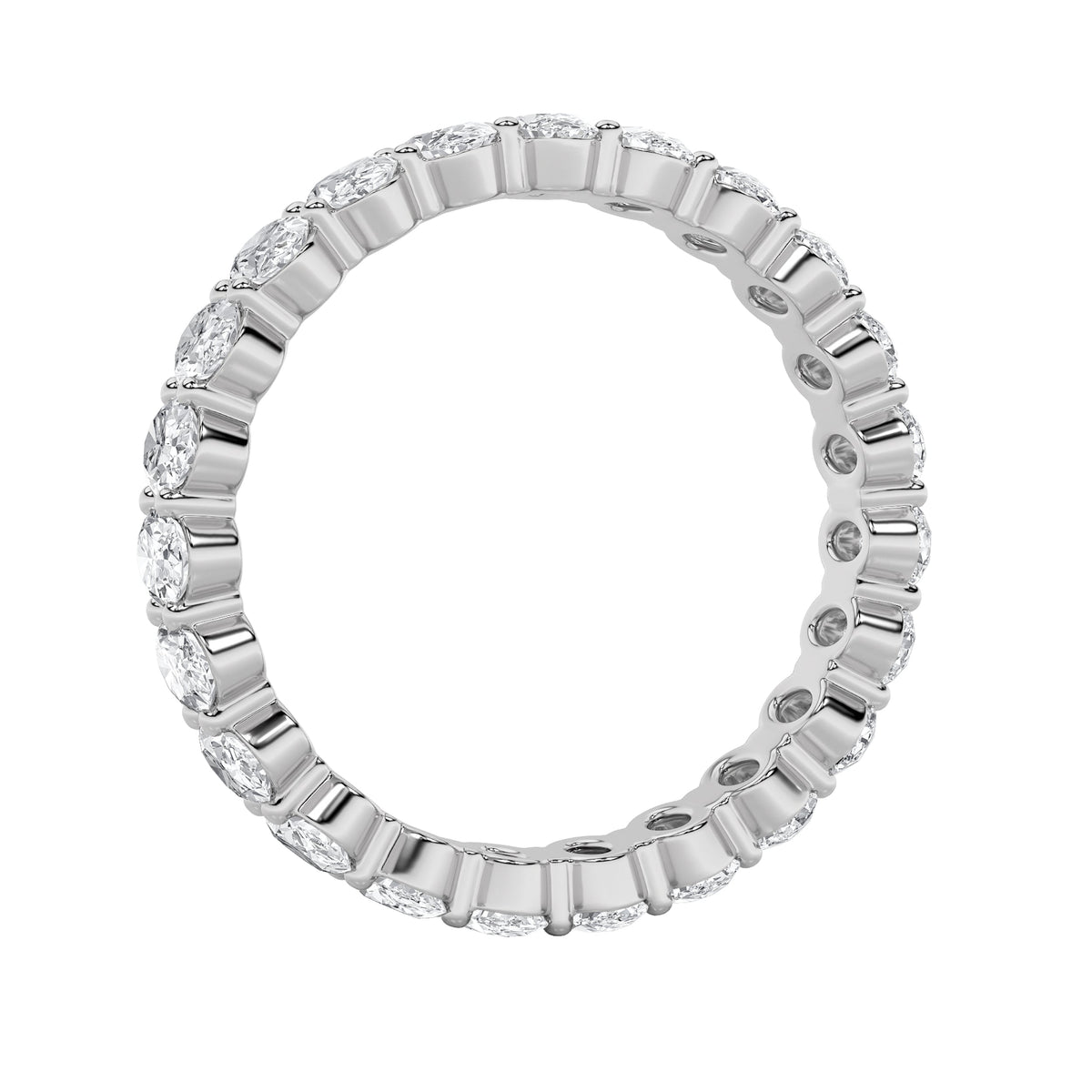 2.1CTW Oval Lab-Grown Diamond Split Prong Eternity Ring 21 Stones