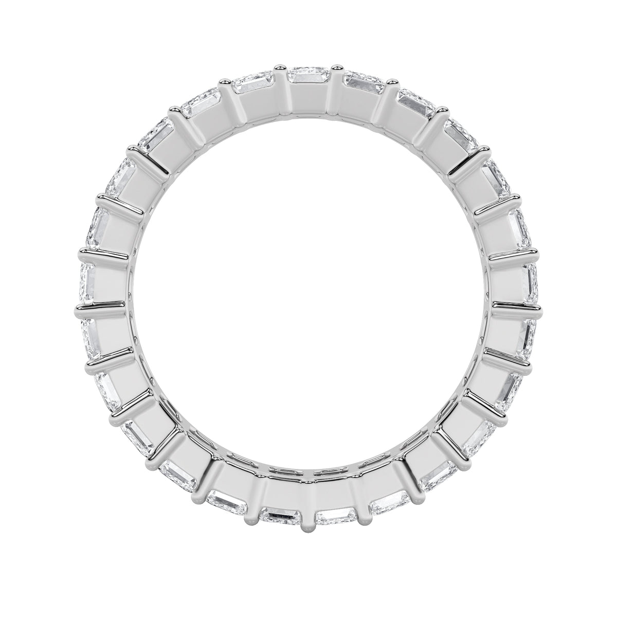 3.15CTW Emerald Lab-Grown Diamond Split Prong Eternity Ring 25 Stones