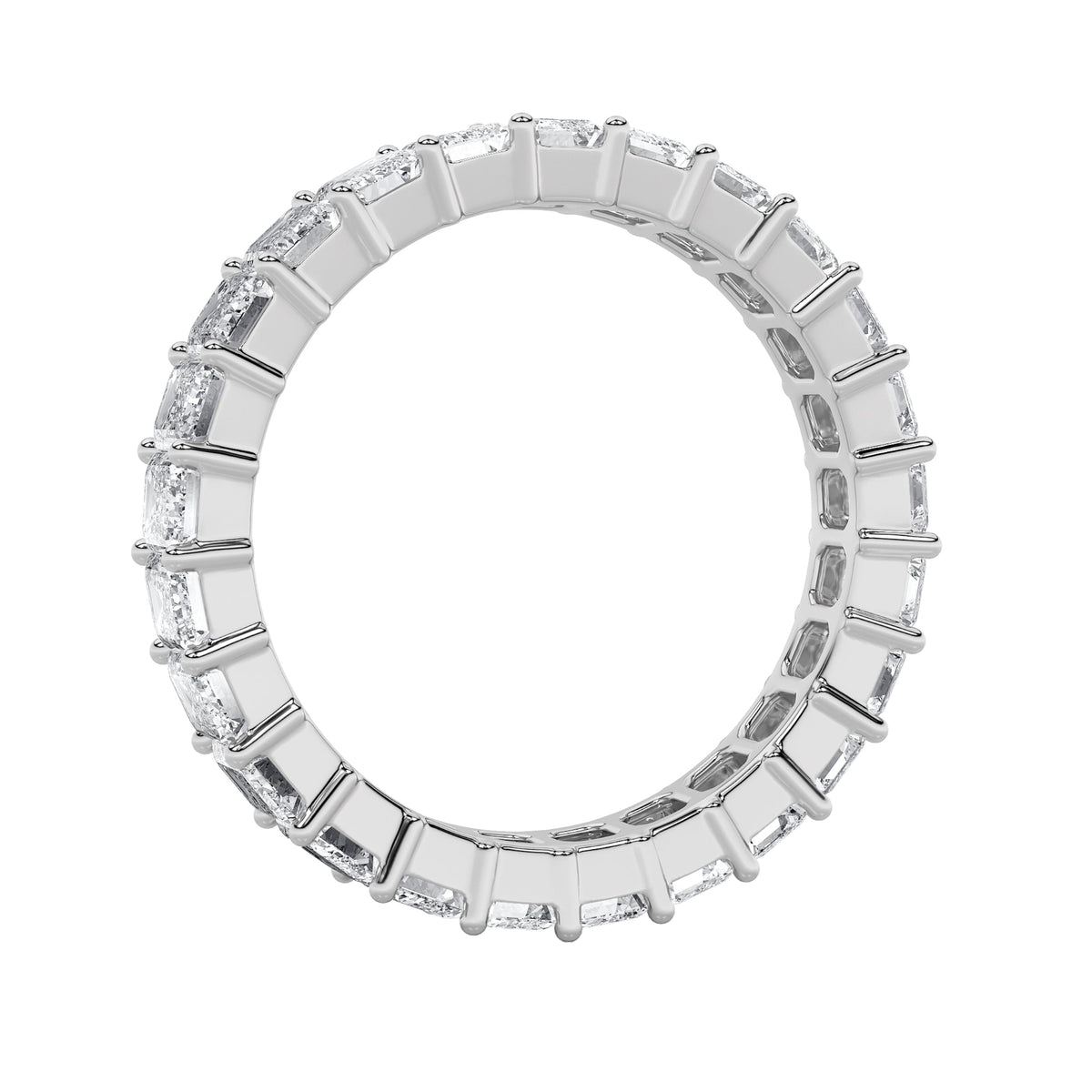 3.15CTW Emerald Lab-Grown Diamond Split Prong Eternity Ring 25 Stones