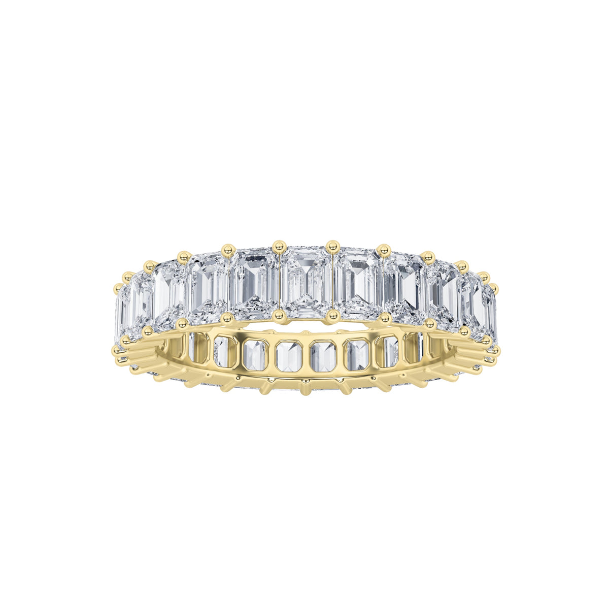 3.15CTW Emerald Lab-Grown Diamond Split Prong Eternity Ring 25 Stones