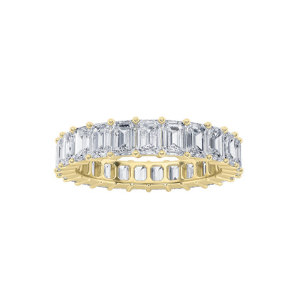 3.15CTW Emerald Lab-Grown Diamond Split Prong Eternity Ring 25 Stones