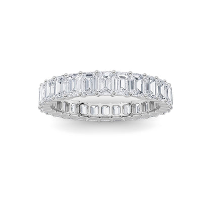 3.35CTW Emerald Lab-Grown Diamond Split Prong Eternity Ring