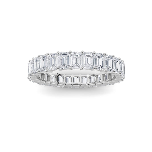 3.35CTW Emerald Lab-Grown Diamond Split Prong Eternity Ring