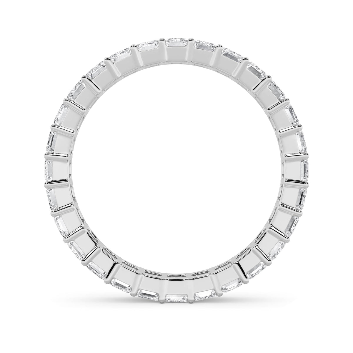 3.35CTW Emerald Lab-Grown Diamond Split Prong Eternity Ring