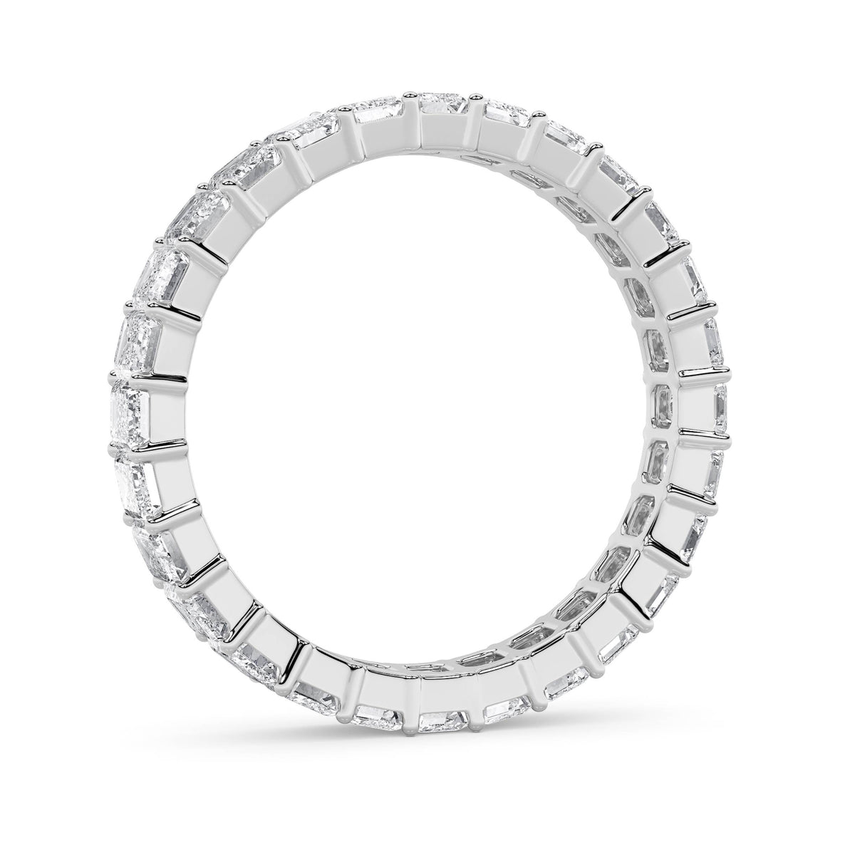 3.35CTW Emerald Lab-Grown Diamond Split Prong Eternity Ring