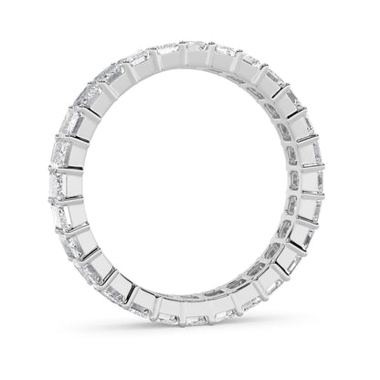 3.35CTW Emerald Lab-Grown Diamond Split Prong Eternity Ring