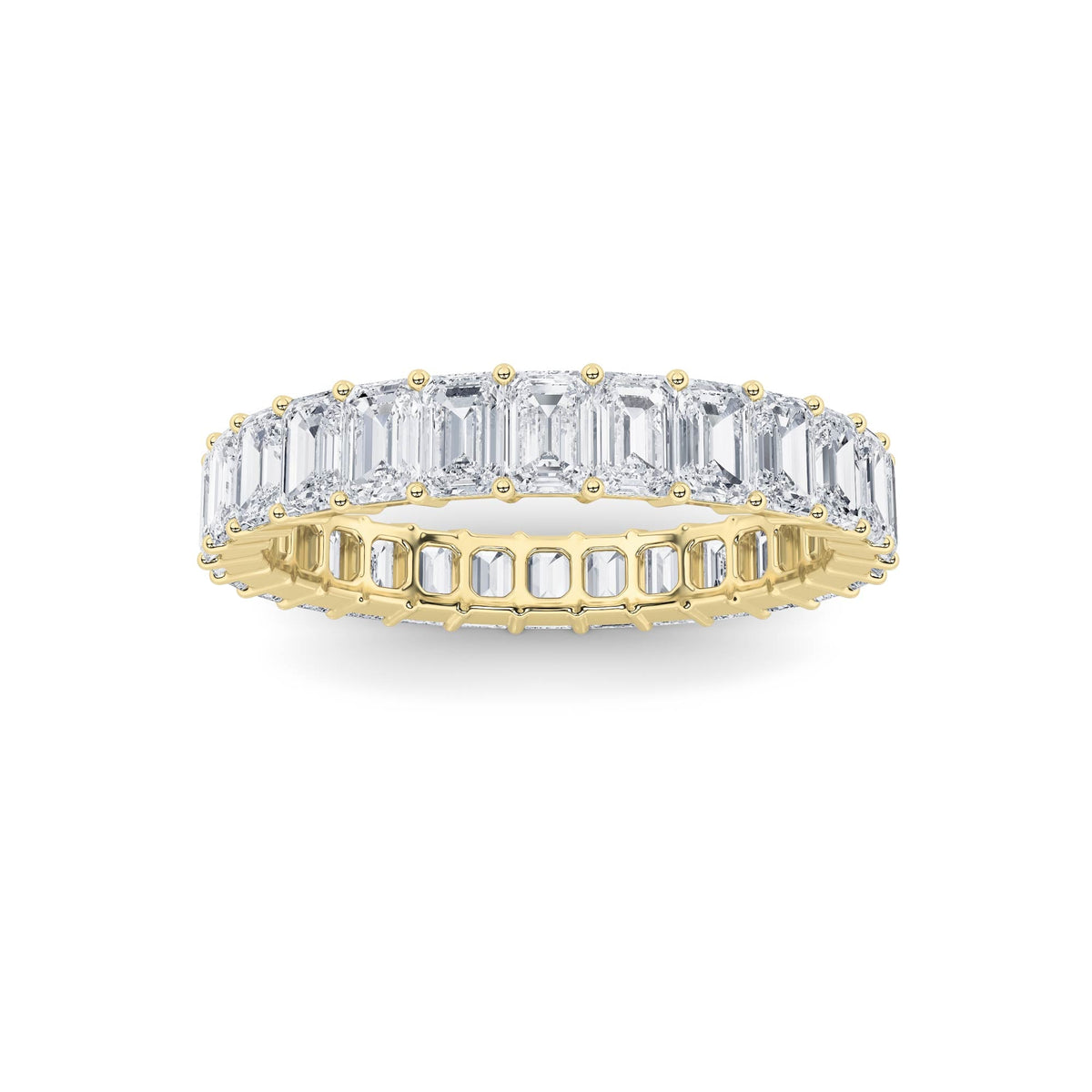 3.35CTW Emerald Lab-Grown Diamond Split Prong Eternity Ring