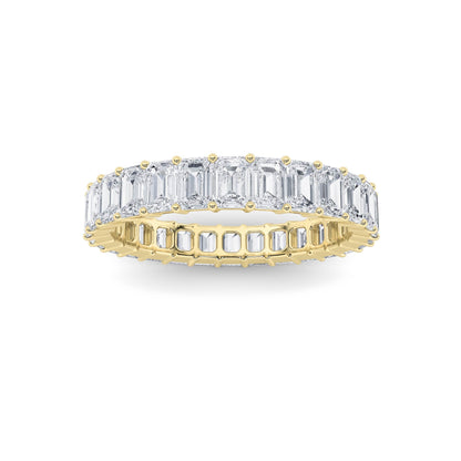 3.35CTW Emerald Lab-Grown Diamond Split Prong Eternity Ring