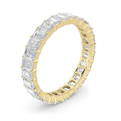 3.35CTW Emerald Lab-Grown Diamond Split Prong Eternity Ring