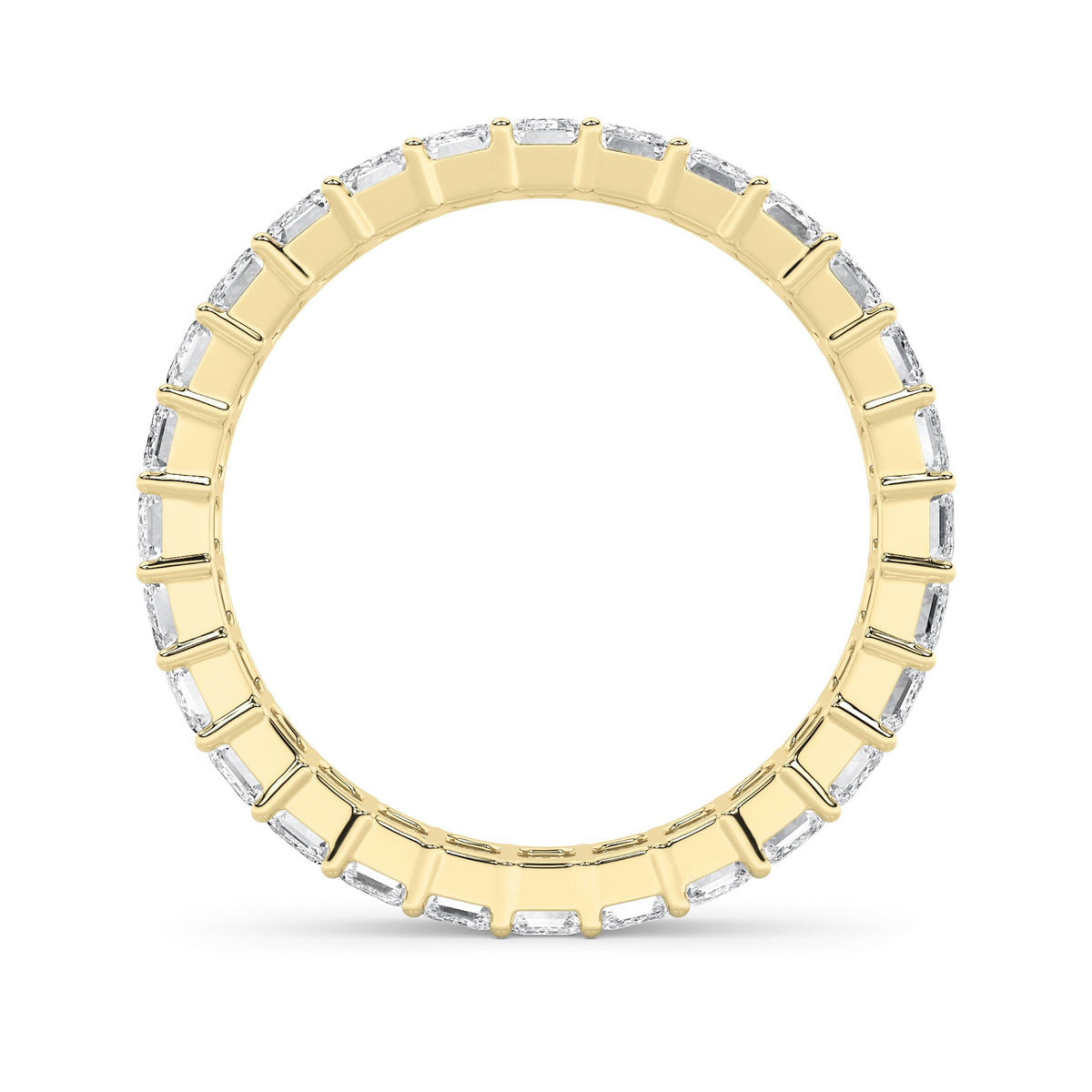 3.35CTW Emerald Lab-Grown Diamond Split Prong Eternity Ring