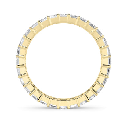 3.35CTW Emerald Lab-Grown Diamond Split Prong Eternity Ring