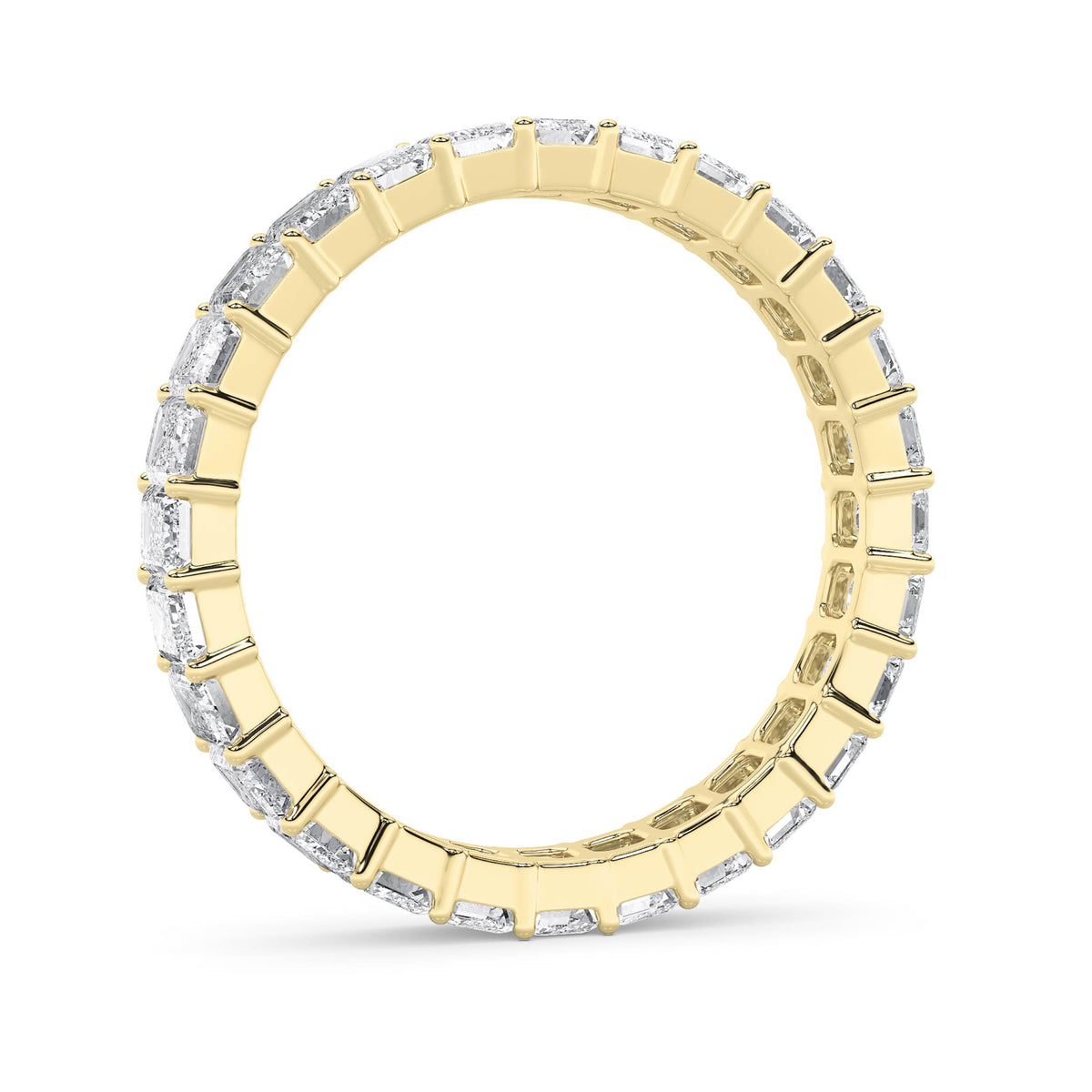 3.35CTW Emerald Lab-Grown Diamond Split Prong Eternity Ring