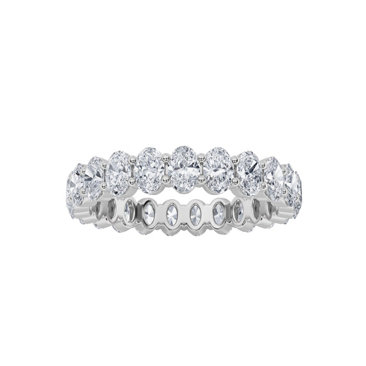 2.5CTW Oval Lab-Grown Diamond Split Prong Eternity Ring 20 Stones