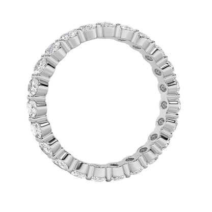 3.15CTW Oval Lab-Grown Diamond Split Prong Eternity Ring 18 Stones