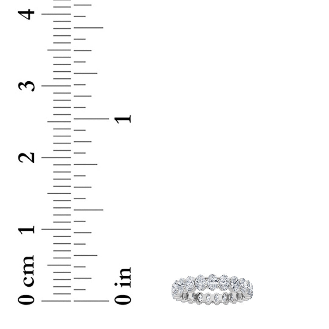 3.15CTW Oval Lab-Grown Diamond Split Prong Eternity Ring 18 Stones