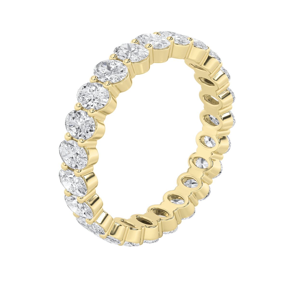 3.15CTW Oval Lab-Grown Diamond Split Prong Eternity Ring 18 Stones