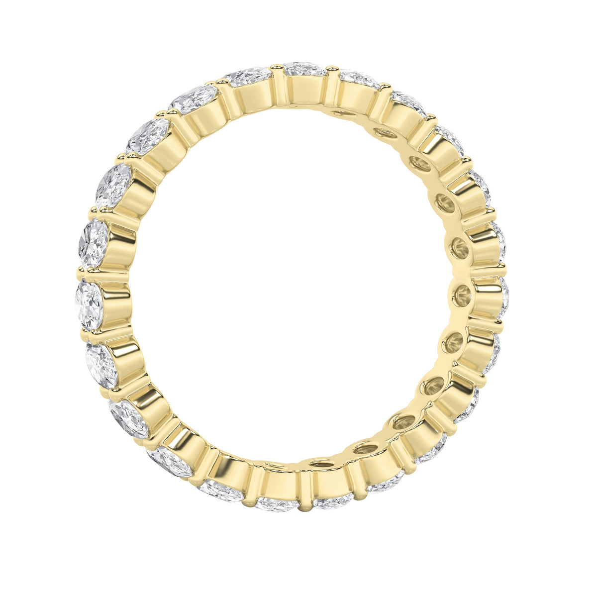 3.15CTW Oval Lab-Grown Diamond Split Prong Eternity Ring 18 Stones