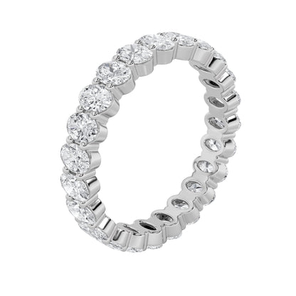 3.5CTW Oval Lab-Grown Diamond Split Prong Eternity Ring 20 Stones