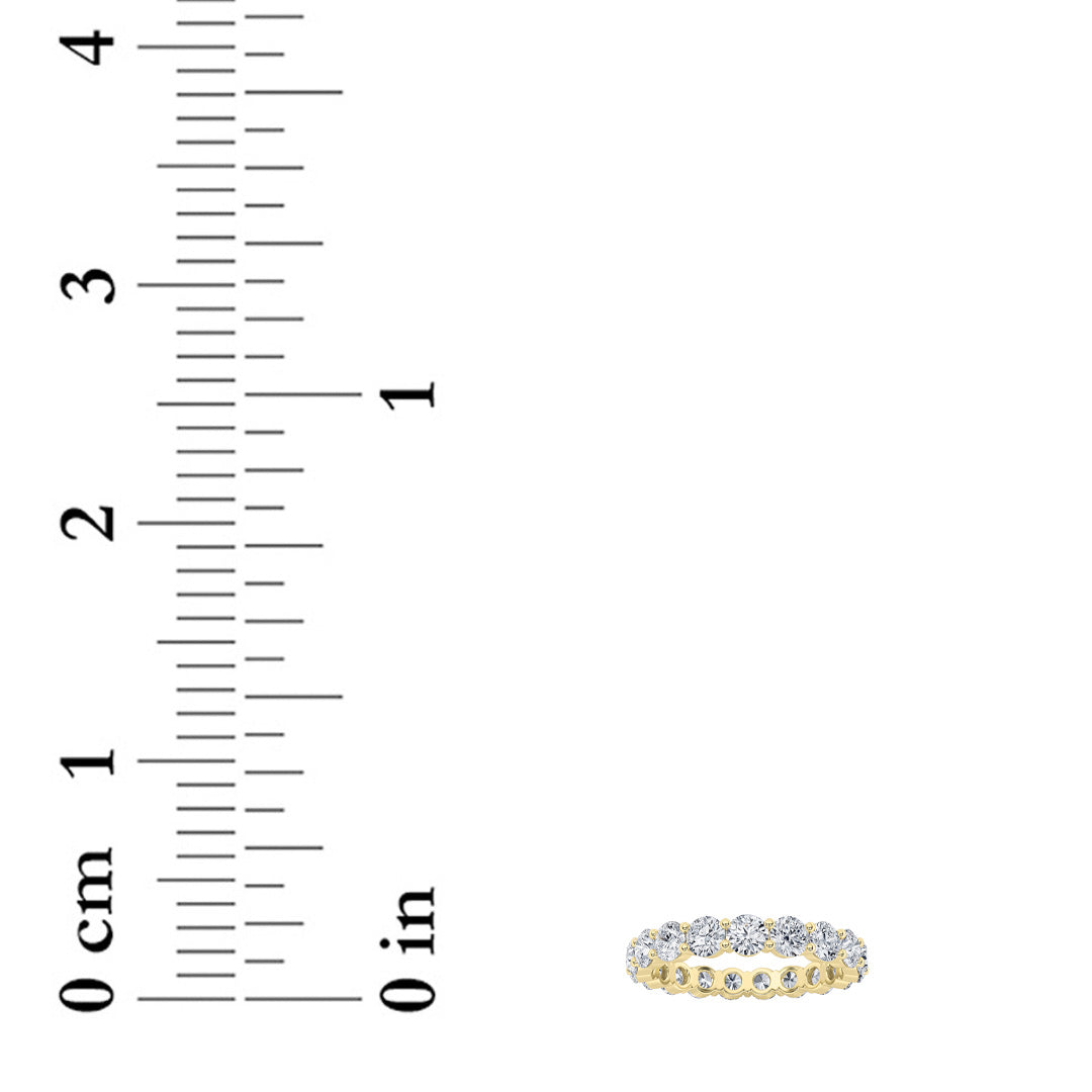 3.15CTW Round Lab-Grown Diamond Split Prong Eternity Ring 18 Stones