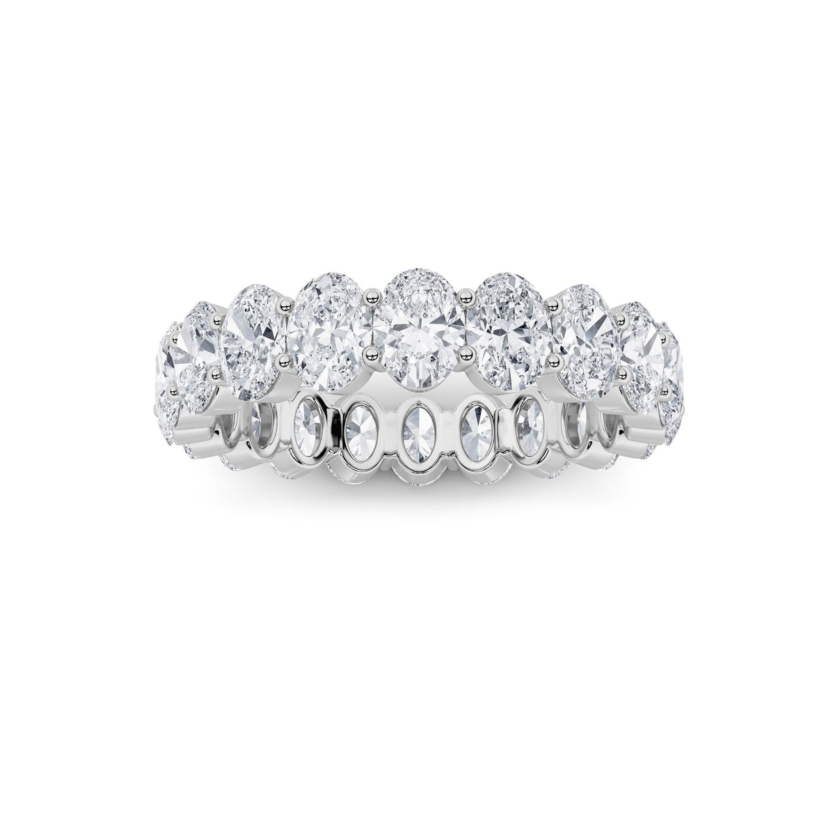 4CTW Oval Lab-Grown Diamond Split Prong Eternity Ring