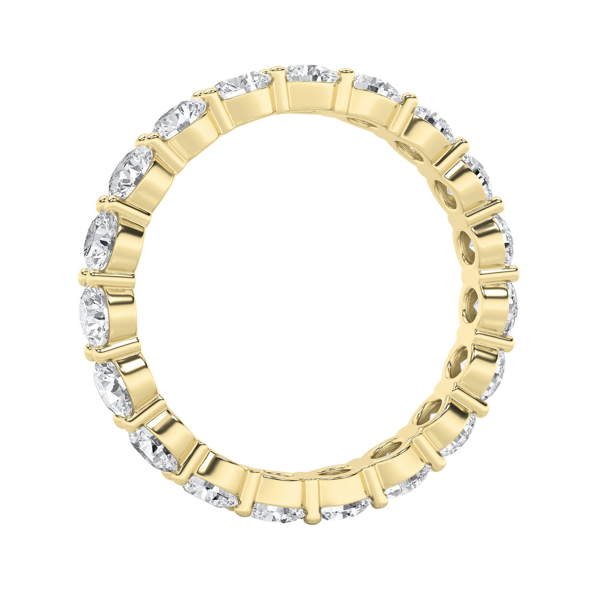 3.6CTW Round Lab-Grown Diamond Split Prong Eternity Ring 16 Stones - Size 5