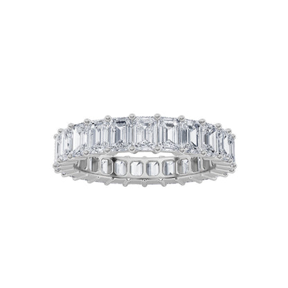 4.75CTW Emerald Lab-Grown Diamond Split Prong Eternity Ring 19 Stones