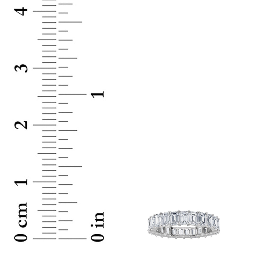 4.75CTW Emerald Lab-Grown Diamond Split Prong Eternity Ring 19 Stones