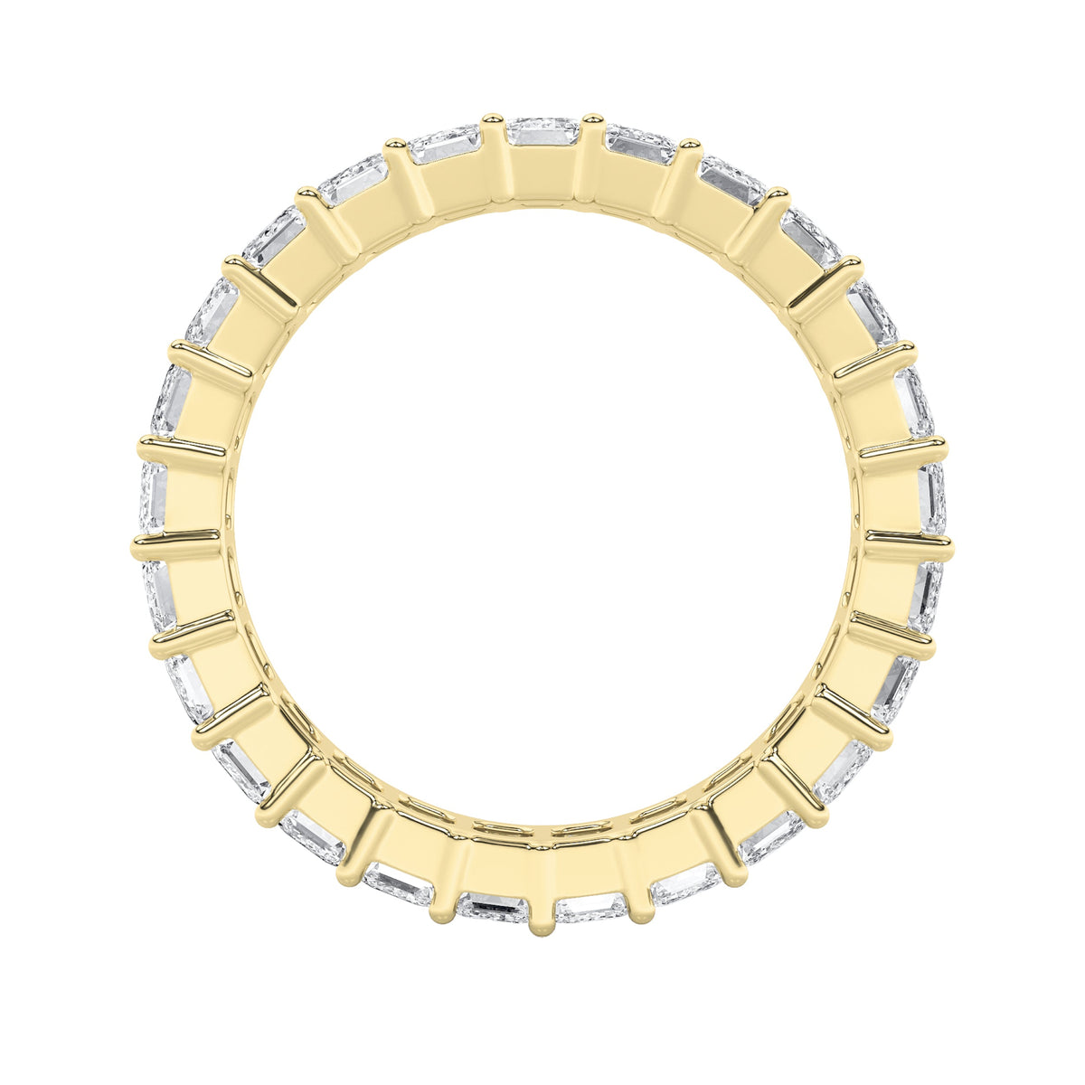4.75CTW Emerald Lab-Grown Diamond Split Prong Eternity Ring 19 Stones