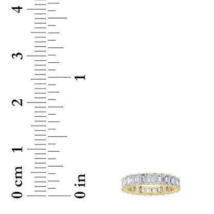 4.75CTW Emerald Lab-Grown Diamond Split Prong Eternity Ring 19 Stones