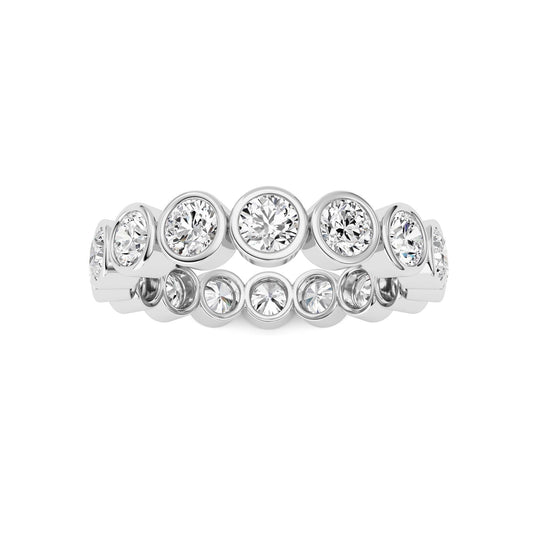 1.6CTW Round Lab-Grown Diamond Bezel Eternity Band Ring 16 Stones