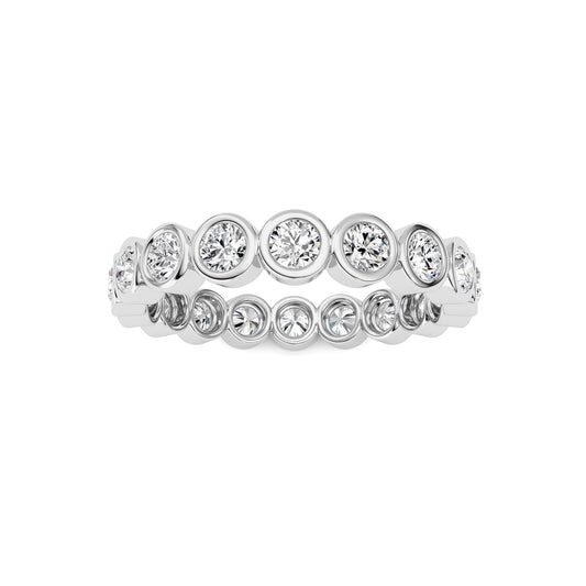 1.8CTW Round Lab-Grown Diamond Bezel Eternity Band Ring - Size 9